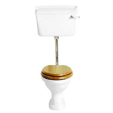 Heritage - Dorchester Low-level WC & Gold Flush Pack - Various Lever Options Profile Large Image