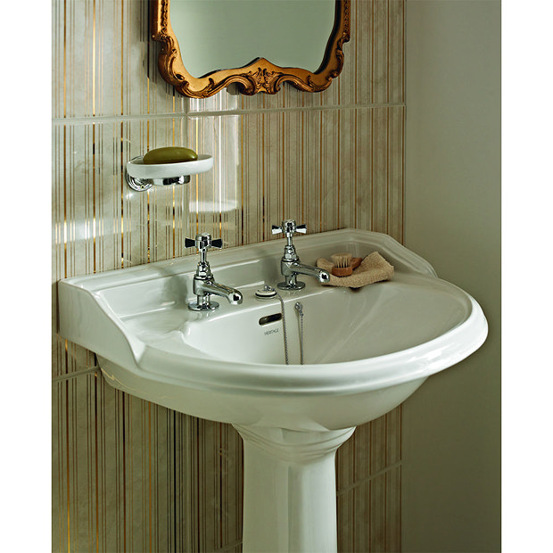 Heritage - Dorchester Medium Basin & Pedestal - Various Tap Hole Options Profile Large Image