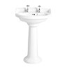 Heritage - Dorchester Medium Basin & Pedestal - Various Tap Hole Options Large Image