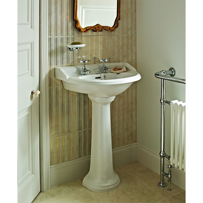 Heritage - Dorchester Medium Basin & Tall Pedestal - Various Tap Hole Options Feature Large Image