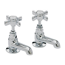 Heritage - Dawlish Short Nose Basin Pillar Taps - Chrome - TDCCS00 Large Image