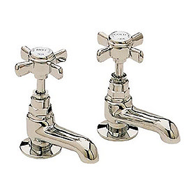 Heritage - Dawlish Short Nose Basin Pillar Taps - Vintage Gold - TDCGS00 Large Image