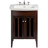 Heritage - Hidcote Freestanding Blenheim Vanity Unit with Chrome Handles & 3TH Basin - Walnut Large 
