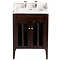 Heritage - Hidcote Freestanding Dorchester Square Vanity Unit with Chrome Handles & Basin - Walnut L