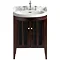 Heritage - Hidcote Freestanding Medium Bowfront Vanity Unit with Chrome Handles - Walnut Large Image