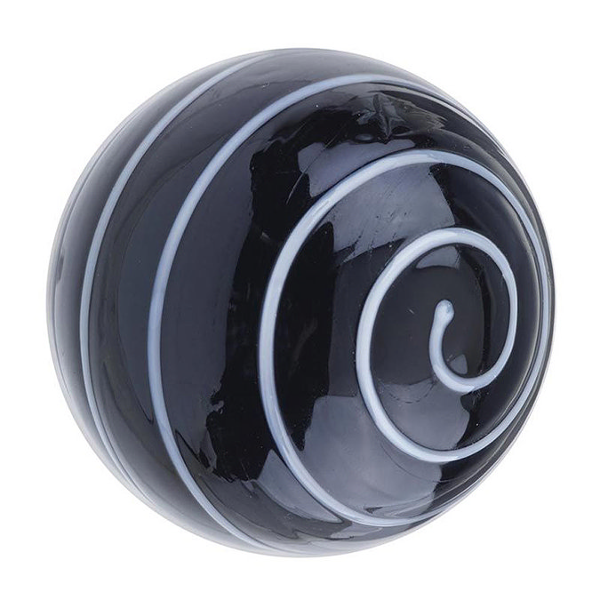 Heritage Glass Spiral Door Knob Black & White - FKNGL03 Large Image