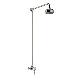 Heritage Glastonbury Exposed Shower with Premium Fixed Riser Kit - Brushed Nickel