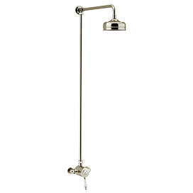 Heritage Glastonbury Exposed Shower with Premium Fixed Riser Kit - Vintage Gold - SGSIN04 Large Imag