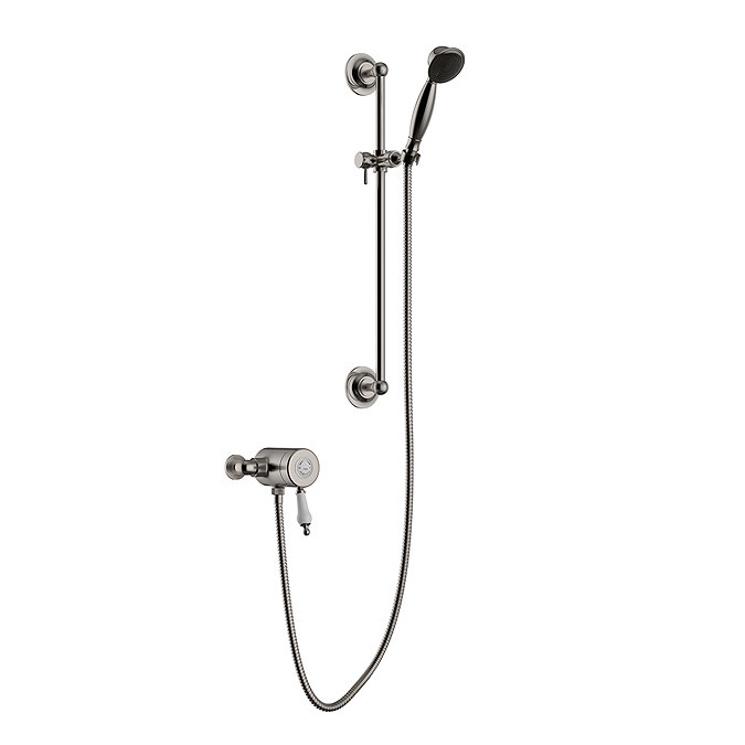 Heritage Glastonbury Exposed Shower with Premium Flexible Riser Kit - Brushed Nickel