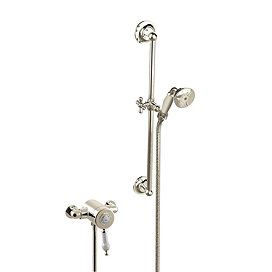 Heritage Glastonbury Exposed Shower with Premium Flexible Riser Kit - Vintage Gold - SGSIN06 Large I