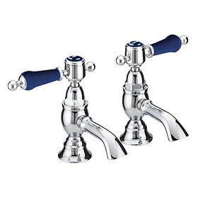 Heritage Glastonbury Midnight Blue Basin Pillar Taps - TGRBL00 Large Image