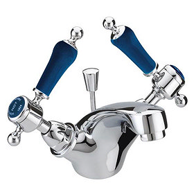 Heritage Glastonbury Midnight Blue Mono Basin Mixer with Pop-up Waste - TGRBL04 Large Image