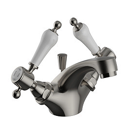 Heritage Glastonbury Mono Basin Mixer with Pop-up Waste - Brushed Nickel