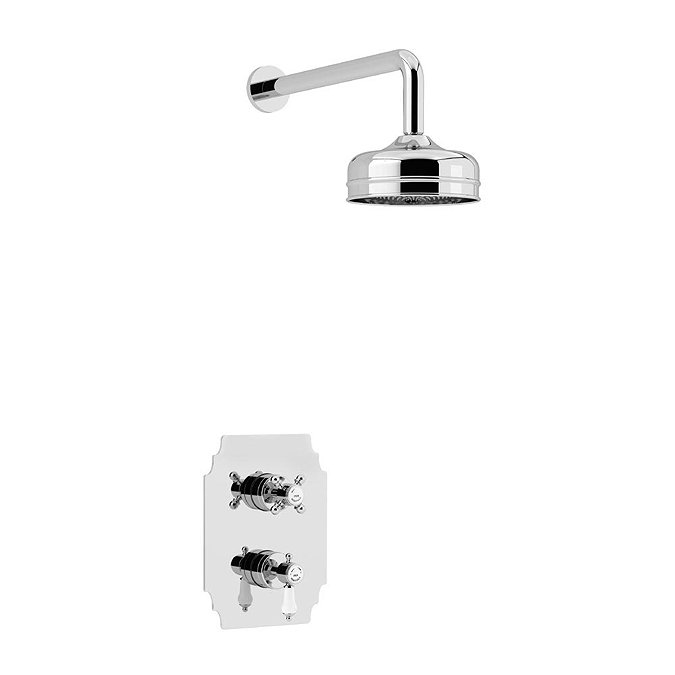 Heritage Glastonbury Recessed Shower with Premium Fixed Head Kit - Chrome - SGDUAL01 Large Image