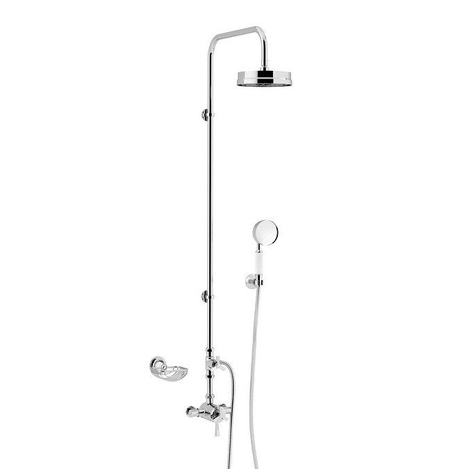 Heritage Gracechurch Exposed Shower with Deluxe Fixed Riser Kit & Diverter to Handset - Chrome - SGR