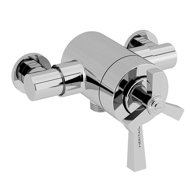 Heritage Gracechurch Exposed Shower with Deluxe Flexible Riser Kit - Chrome - SGRDDUAL05 Profile La