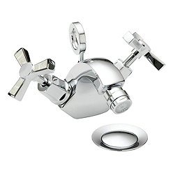 Heritage Gracechurch Mother of Pearl Bidet Mixer with Pop-up Waste - TGRDMOP05 Large Image