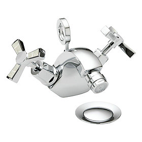 Heritage Gracechurch Mother of Pearl Bidet Mixer with Pop-up Waste - TGRDMOP05 Large Image