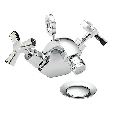 Heritage Gracechurch Mother of Pearl Bidet Mixer with Pop-up Waste - TGRDMOP05  Profile Large Image