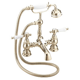 Heritage - Glastonbury Bath Shower Mixer - Vintage Gold - TGRG02 Large Image