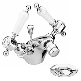 Heritage - Glastonbury Bidet Mixer with Pop-up Waste - Chrome - TGRC05 Large Image