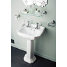 Heritage - Granley Cloakroom Basin & Pedestal - 1 or 2 Tap Hole Options  Standard Large Image