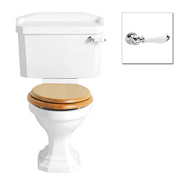Heritage - Granley Close Coupled Standard Height WC & Cistern with Traditional Chrome Cistern Lever 