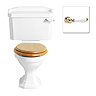 Heritage - Granley Close Coupled Standard Height WC & Cistern with Traditional Gold Cistern Lever La