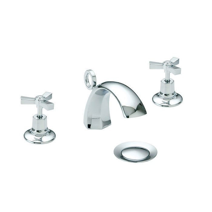 Heritage - Gracechurch 3 Hole Basin Mixer with Pop-up Waste - TGRDC06 Large Image