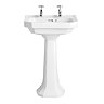 Heritage - Granley Deco 55cm 2TH Basin & Pedestal Large Image