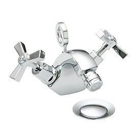 Heritage - Gracechurch Bidet Mixer with Pop-up Waste - TGRDC05 Large Image