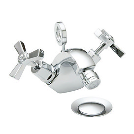 Heritage - Gracechurch Bidet Mixer with Pop-up Waste - TGRDC05 Large Image