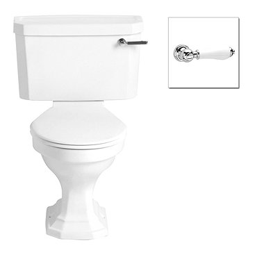 Heritage - Granley Deco Close Coupled Standard Height WC & Landscape Cistern - Various Lever Options