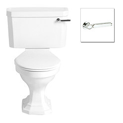 Heritage - Granley Deco Close Coupled Standard Height WC & Landscape Cistern with Deco Cistern Lever