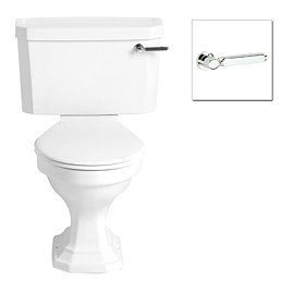 Heritage - Granley Deco Close Coupled Standard Height WC & Landscape Cistern with Deco Cistern Lever