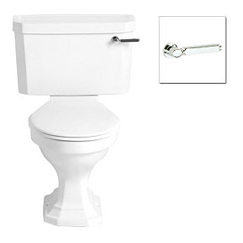 Heritage - Granley Deco Close Coupled Standard Height WC & Landscape Cistern with Deco Cistern Lever