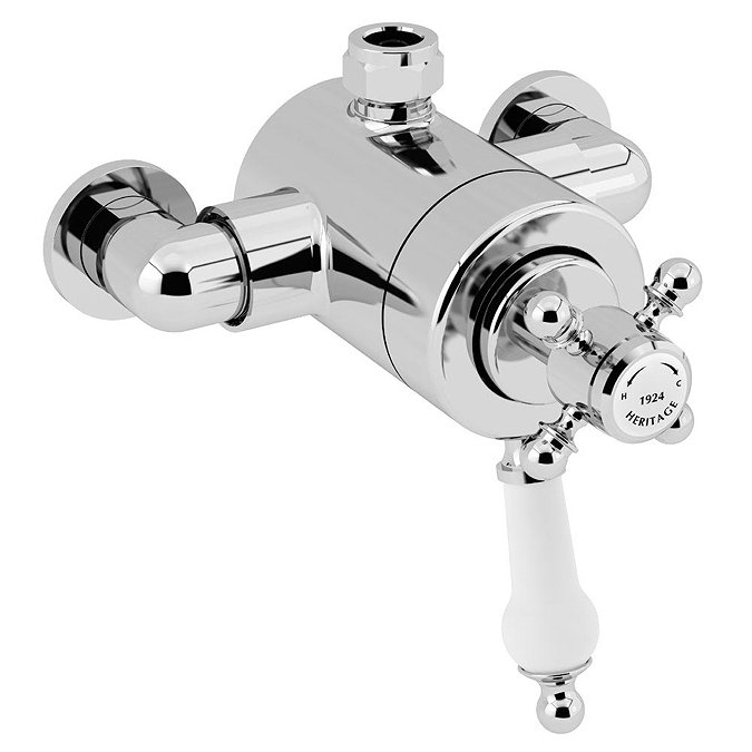 Heritage Hartlebury Exposed Shower with Premium Fixed Riser Kit - Chrome - SHDDUAL07  Profile Large 