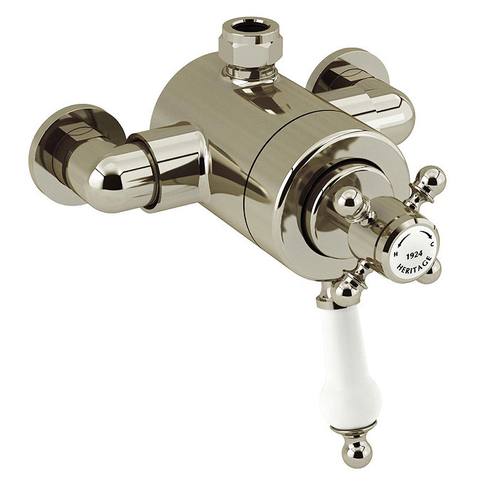 Heritage Hartlebury Exposed Shower with Premium Fixed Riser Kit - Vintage Gold - SHDDUAL08 Profile