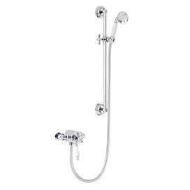 Heritage Hartlebury Exposed Shower with Premium Flexible Riser Kit - Chrome - SHDDUAL09 Large Image