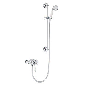 Heritage Hartlebury Exposed Shower with Premium Flexible Riser Kit - Chrome - SHDDUAL09 Large Image