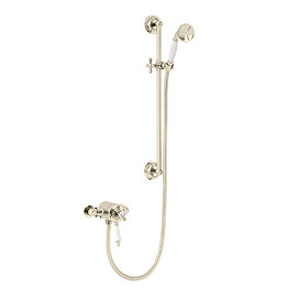 Heritage Hartlebury Exposed Shower with Premium Flexible Riser Kit - Vintage Gold - SHDDUAL10 Large