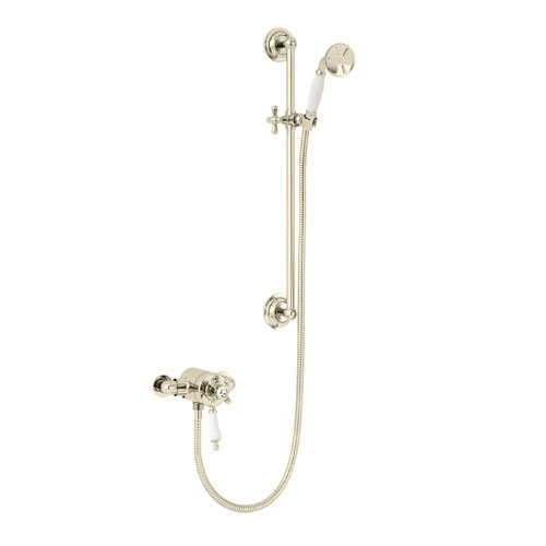 Heritage Hartlebury Exposed Shower with Premium Flexible Riser Kit - Vintage Gold - SHDDUAL10 Large 