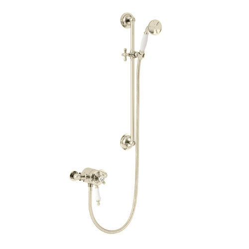 Heritage Hartlebury Exposed Shower with Premium Flexible Riser Kit - Vintage Gold - SHDDUAL10 Large