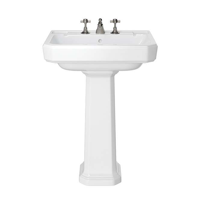 Heritage Hatton 630mm 3TH Basin + Full Pedestal