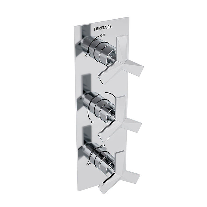 Heritage Hemsby Dual Control Recessed Valve with Twin Integral Stopcocks - Chrome Large Image