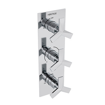 Heritage Hemsby Dual Control Recessed Valve with Twin Integral Stopcocks - Chrome Profile Large Imag