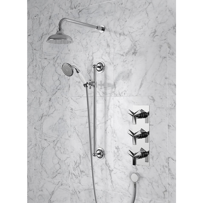 Heritage Hemsby Dual Control Recessed Valve with Twin Stopcock, 6" Fixed Head and Handset  Profile L