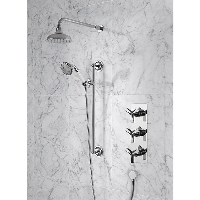 Heritage Hemsby Dual Control Recessed Valve with Twin Stopcock, 6" Fixed Head and Handset Profile L