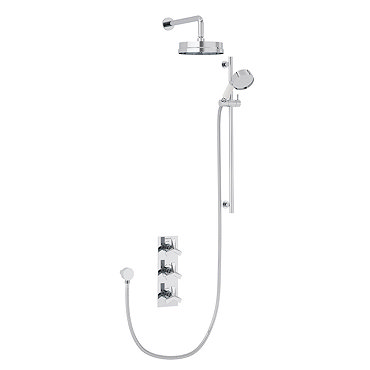 Heritage Hemsby Dual Control Recessed Valve with Twin Stopcock, 6" Fixed Head and Handset  Profile L