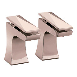 Heritage Hemsby Rose Gold Basin Pillar Taps - THPRG00 Large Image